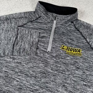 Iowa Hawkeyes Volleyball 1/4 Zip Pullover Men 2X Gray Dry-Tek Athletic Top 2XL